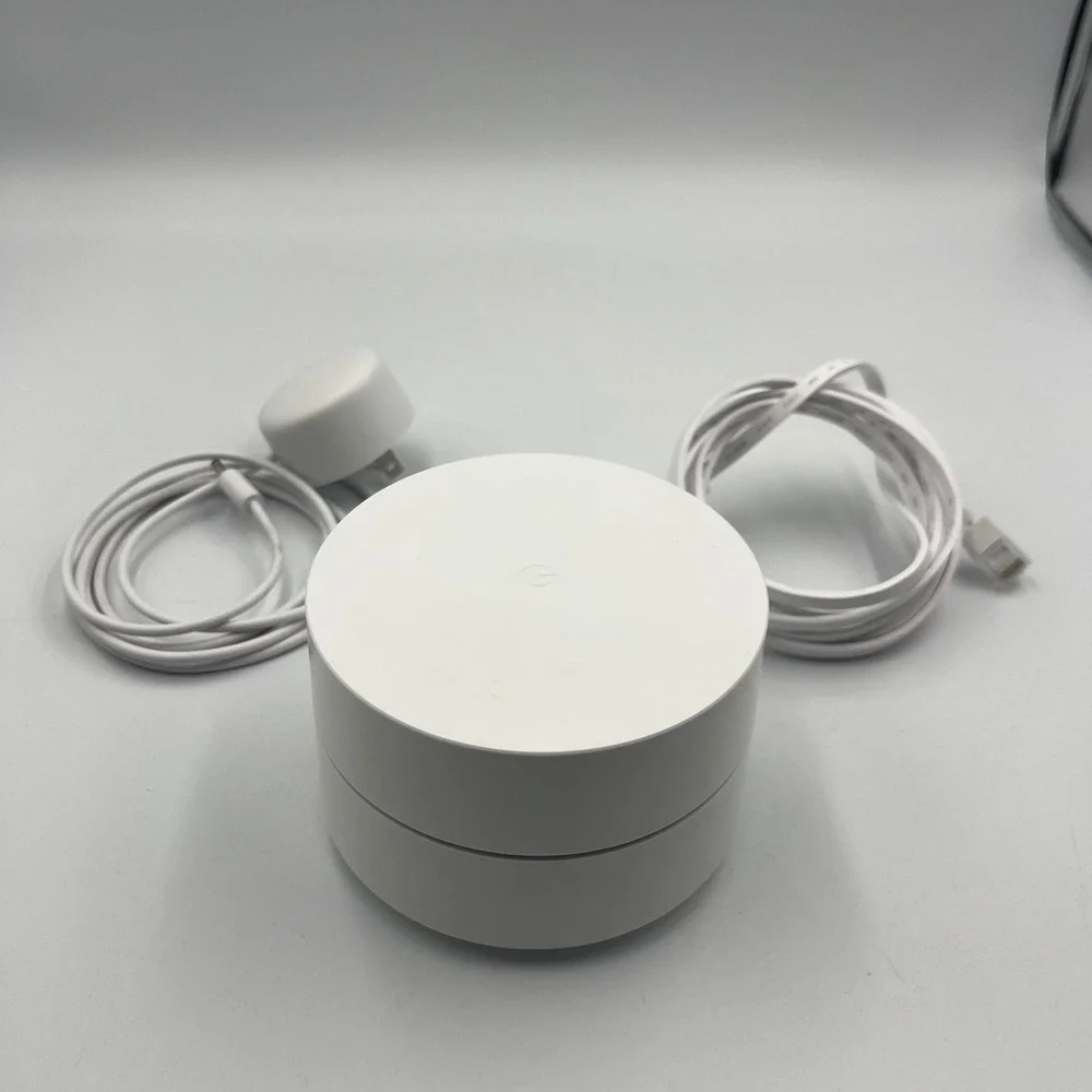 Google Wifi AC1200 Mesh Router Model GJ2CQ White w/ Power Adapter & Cable- Works